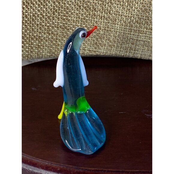 Blown Glass Blue Bird figure Vintage 2 inch tall - Picture 4 of 9